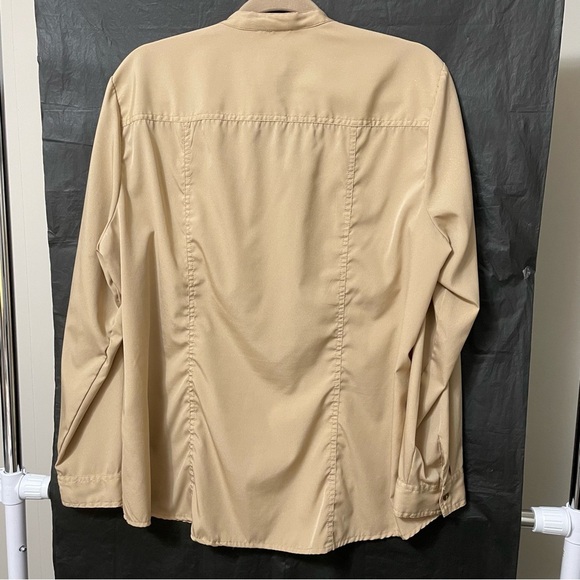 Chico's Tan Women’s Blouse 2 Shimmer Sparkling Party Holiday*READ* - Picture 5 of 6